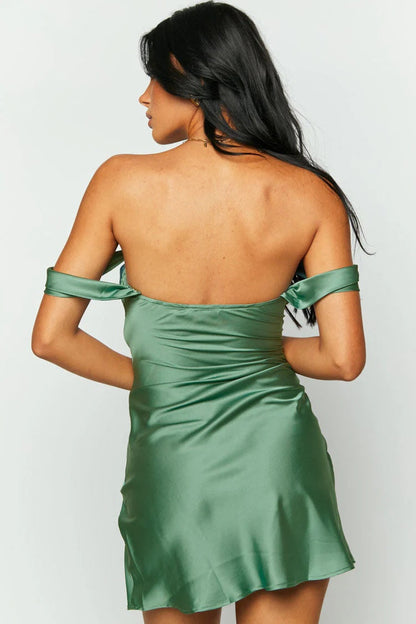 Chic Sheath Off the Shoulder Orange Satin Homecoming Dress with Ruched