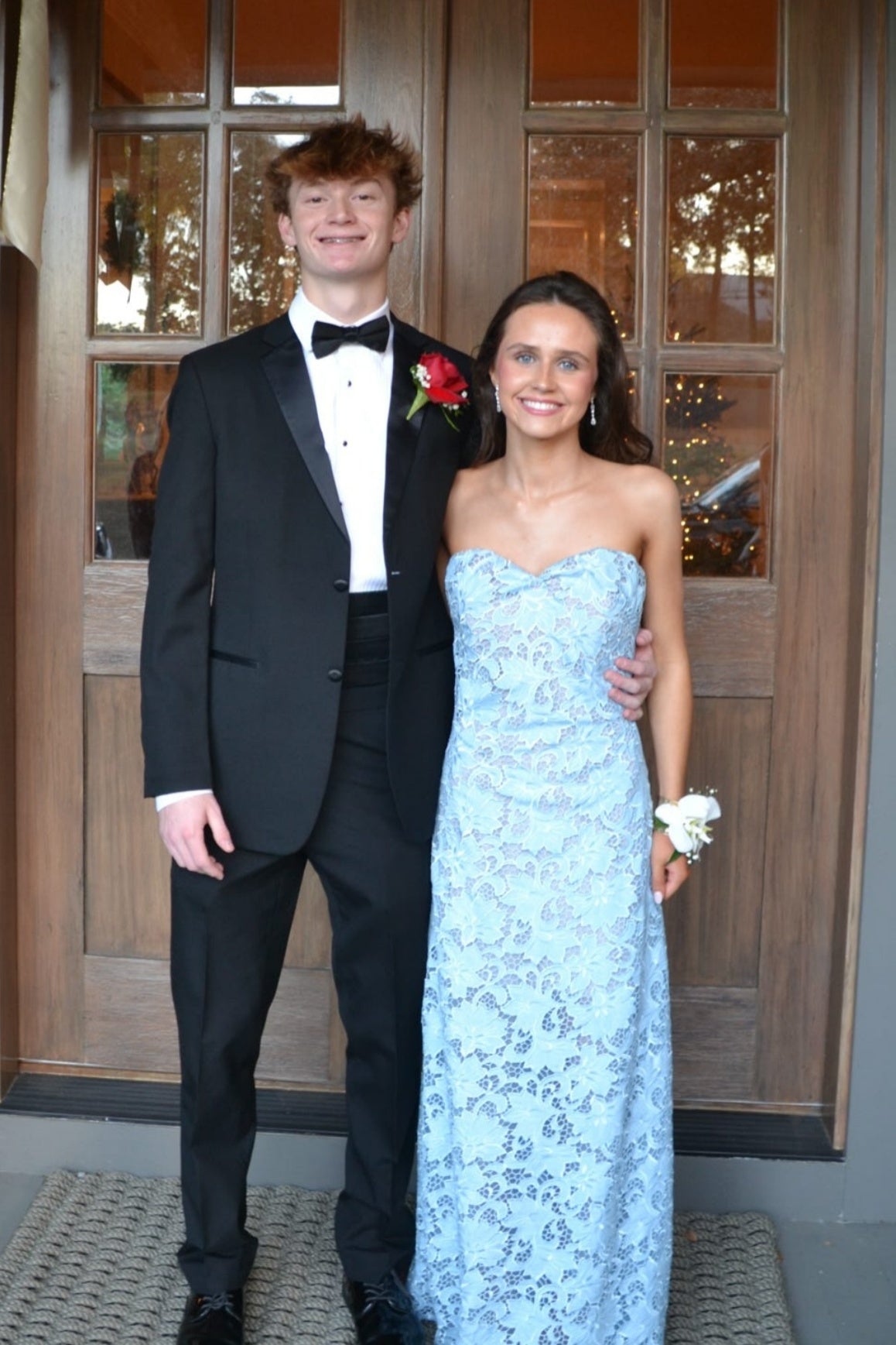 Light Sky Blue Sweetheart Lace Long Sheath Floral Dress Prom Dress