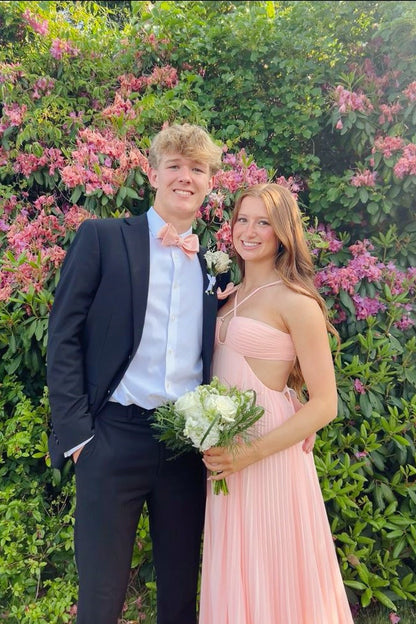 Lavender Chiffon Cutouts A-line Party Dress