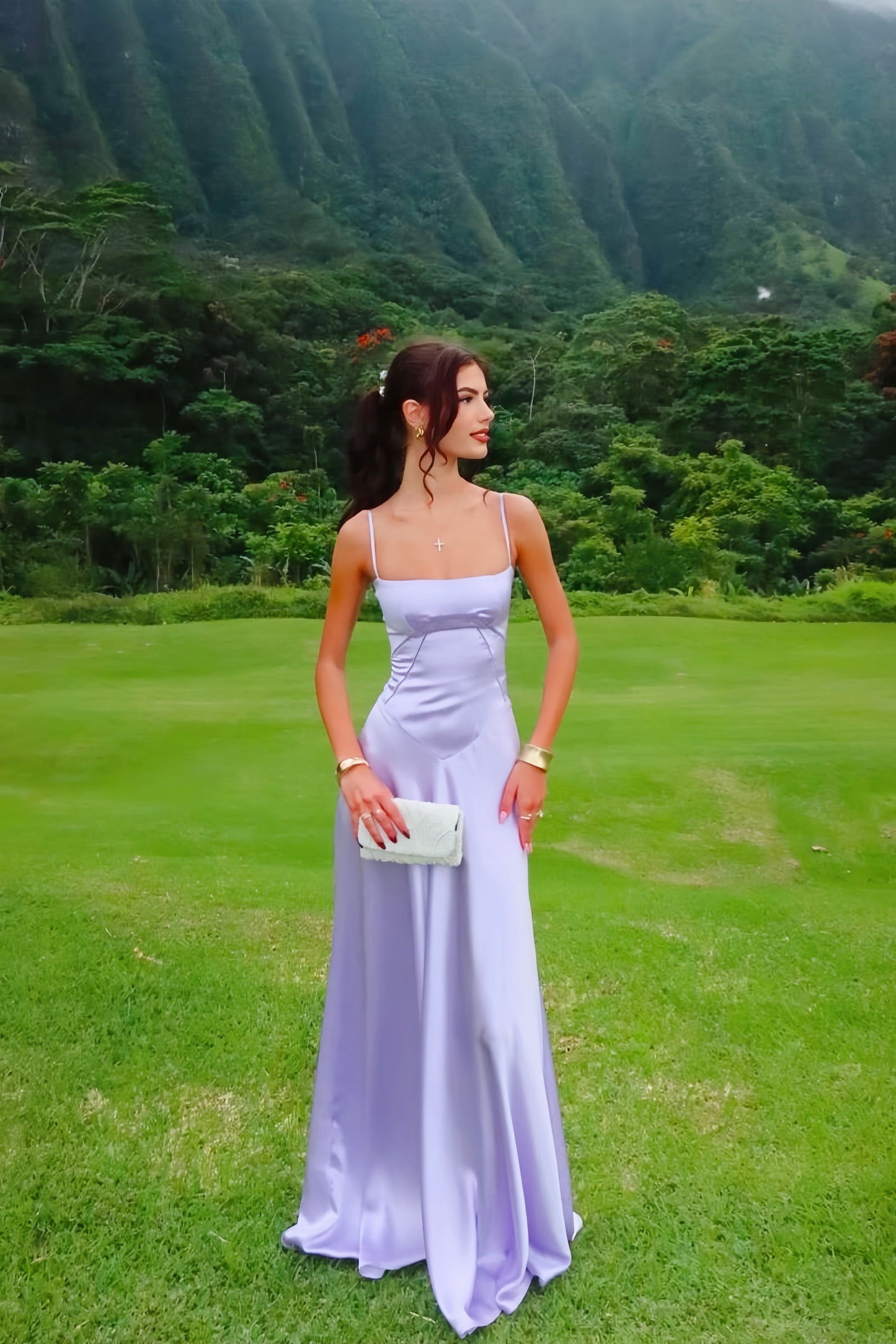 Fuchsia Straps A-line Long Formal Dress