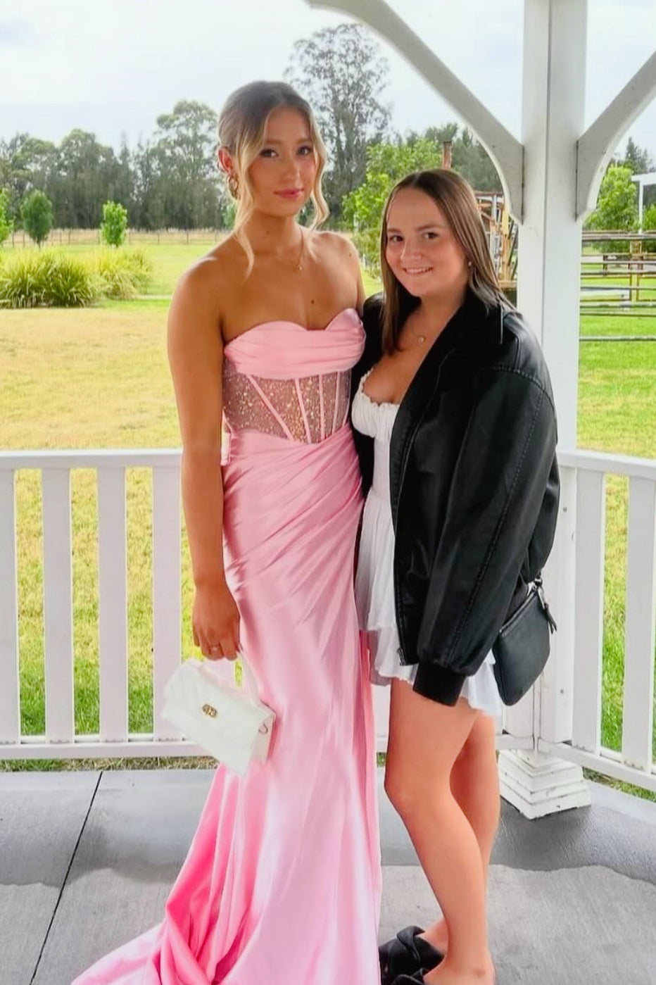 Strapless Beaded Mesh Mermaid Prom Dress