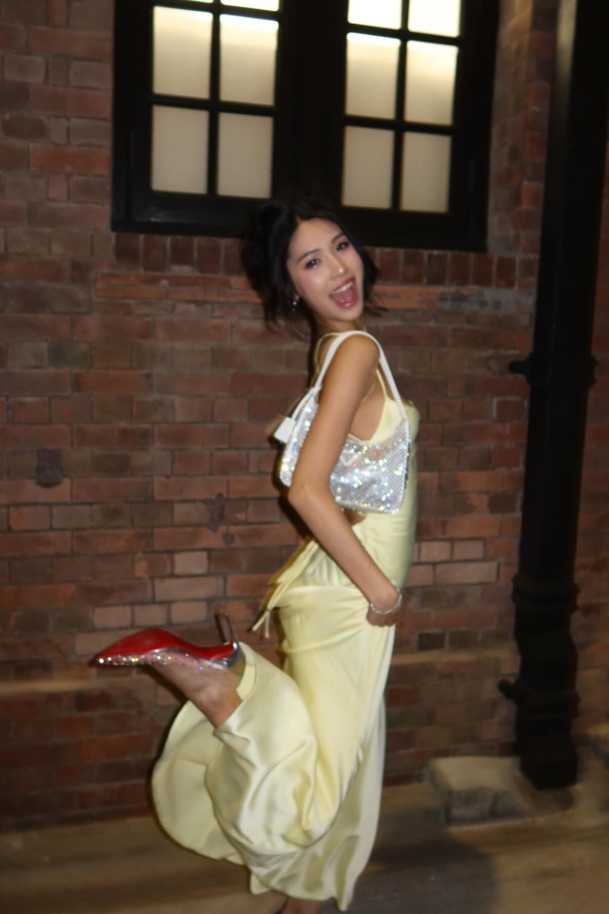 Yellow Spaghetti Straps Long Backless Dress