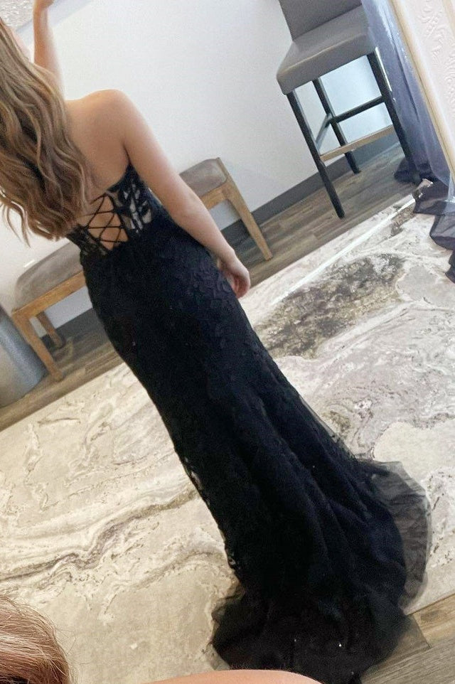 Purple Floral Sweetheart Slit Mermaid Gown