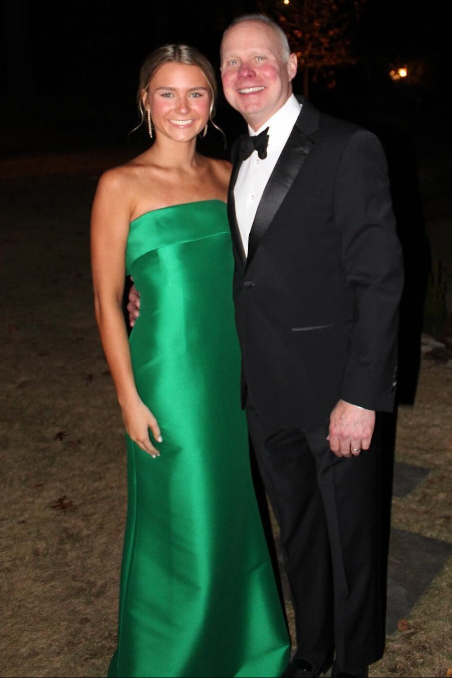Green Strapless Satin Long Fitted Dress Formal Dress