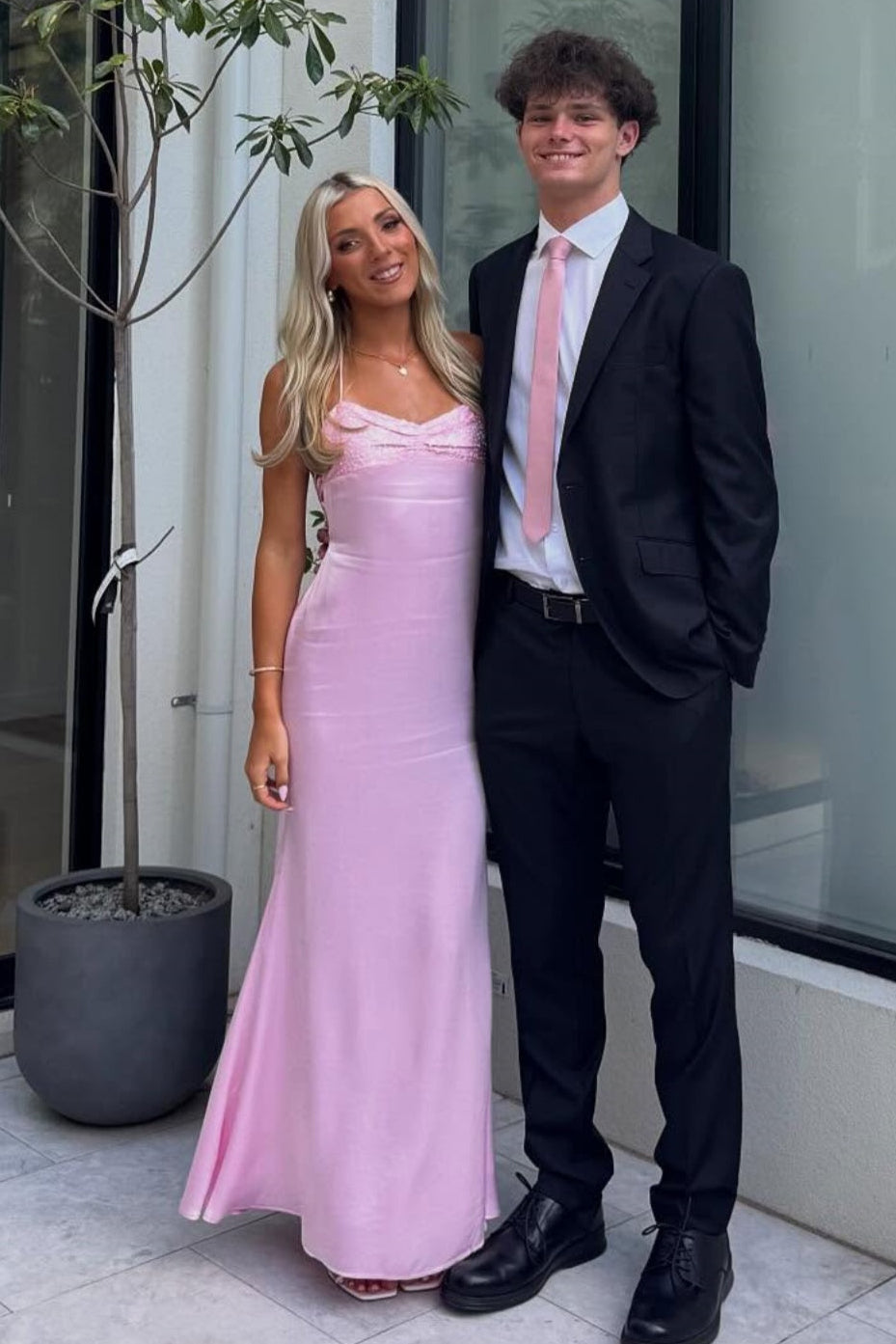 Light Blue Spaghetti Straps Long Backless Dress Prom Dress