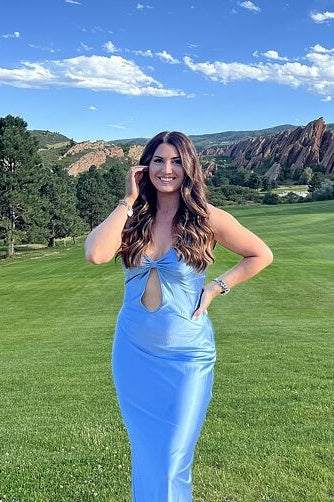 Pink Straps V-neck Cut Prom Dress