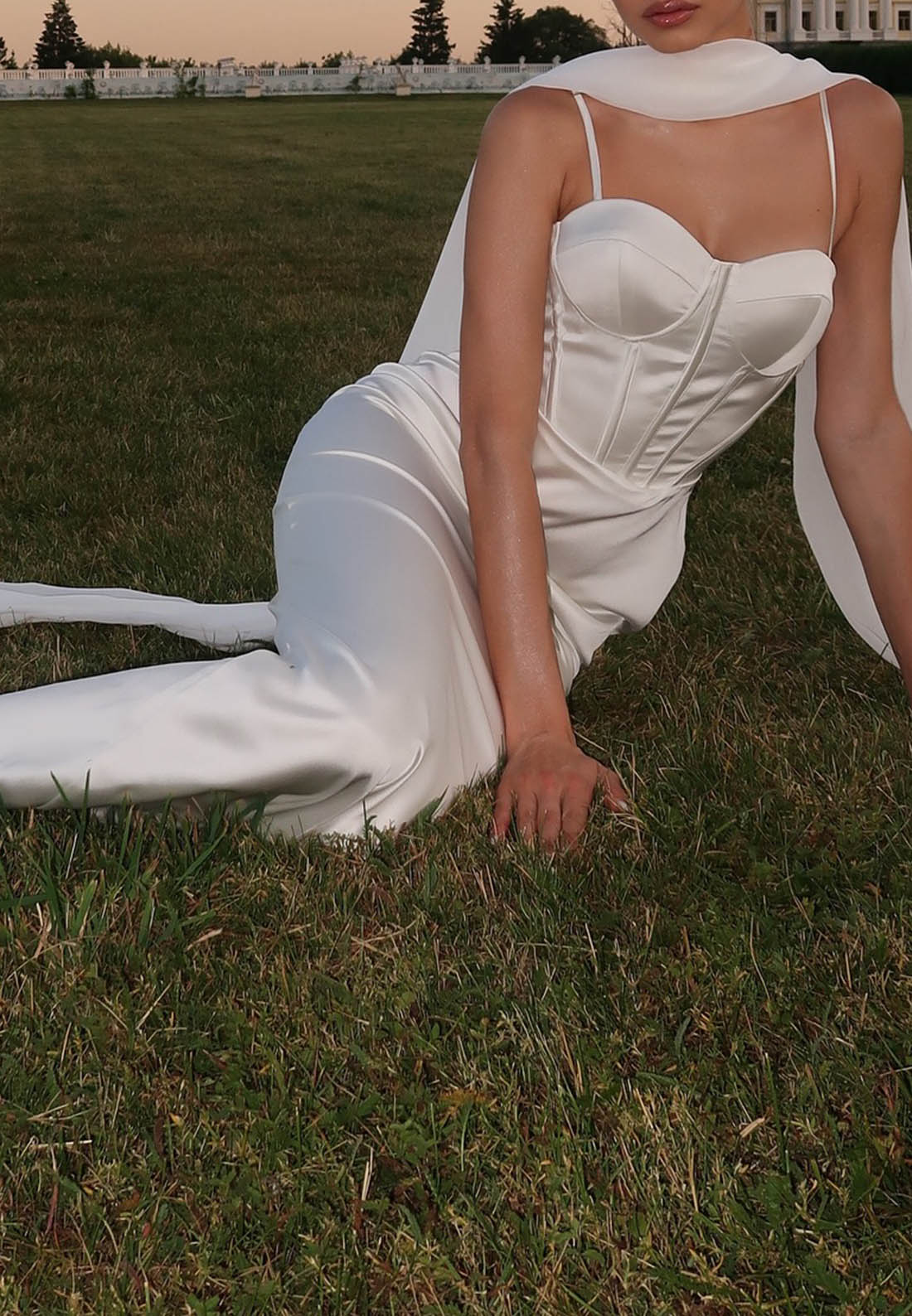Spaghetti Straps Sweetheart Satin Wedding Dress