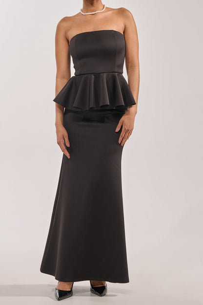 A-Line Strapless Empire-Waist Scuba Dress