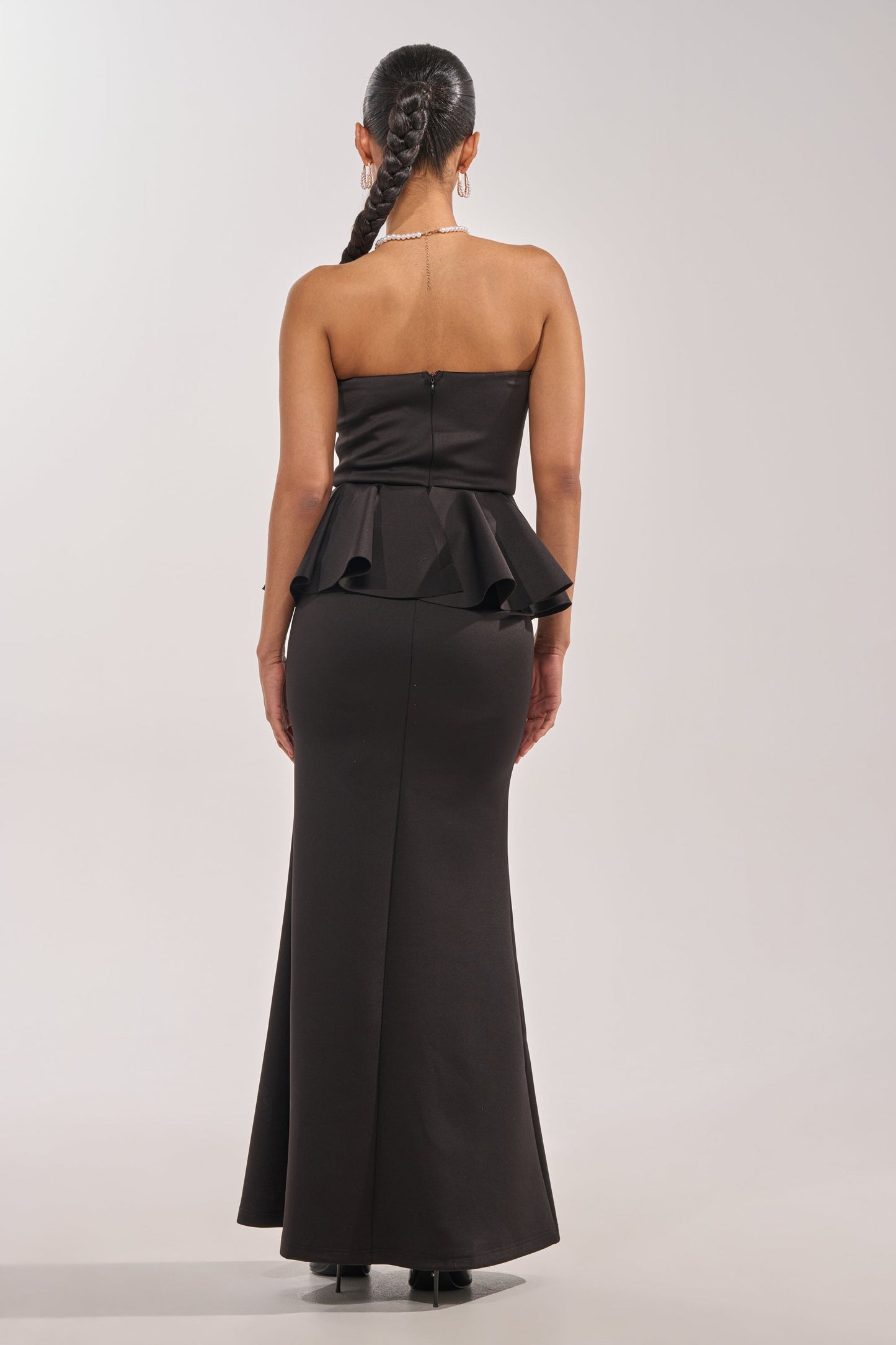 A-Line Strapless Empire-Waist Scuba Dress