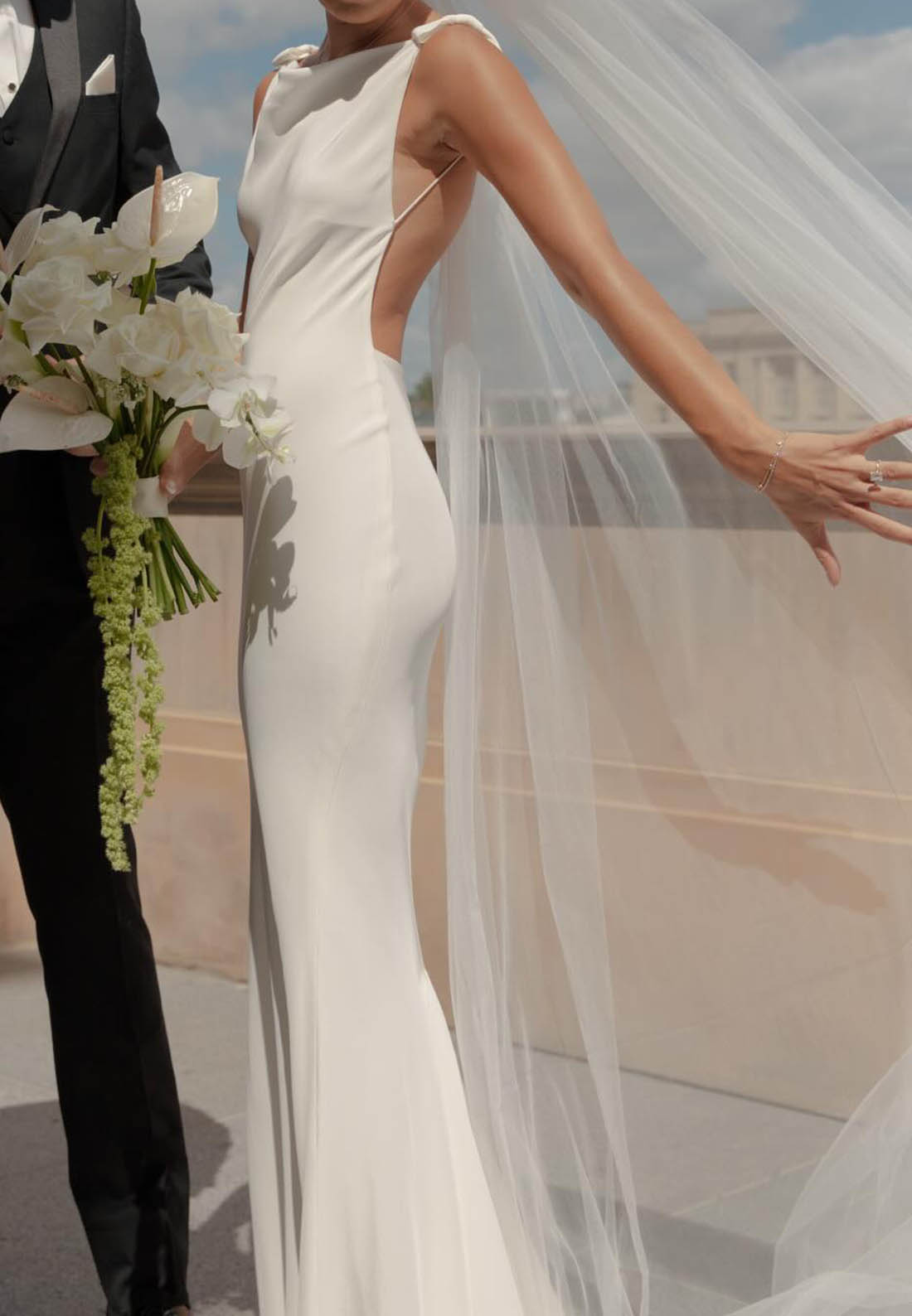 Spaghetti Straps Scoop Backless Wedding Dress