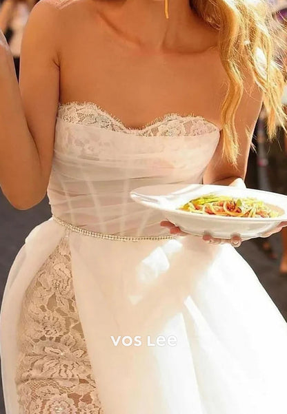 Elegant Off-the-Shoulder Tulle Mermaid Wedding Dress With Lace Appliques