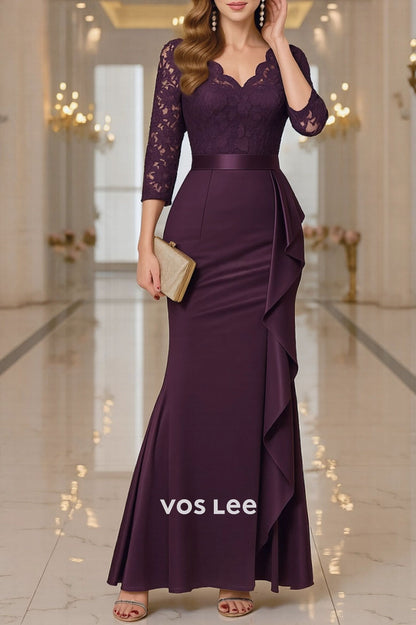 Formal Dress Purple Maxi Mother of the Bride Dress