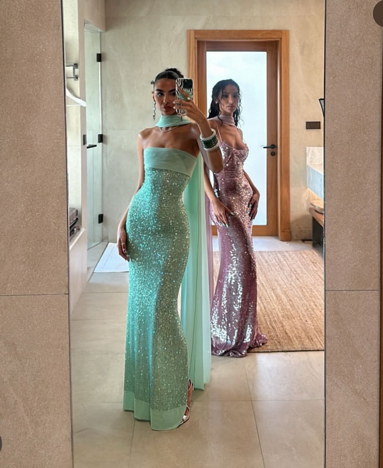 Mint Green Sequin Strapless Gown – Mermaid Glow for Prom & Gala