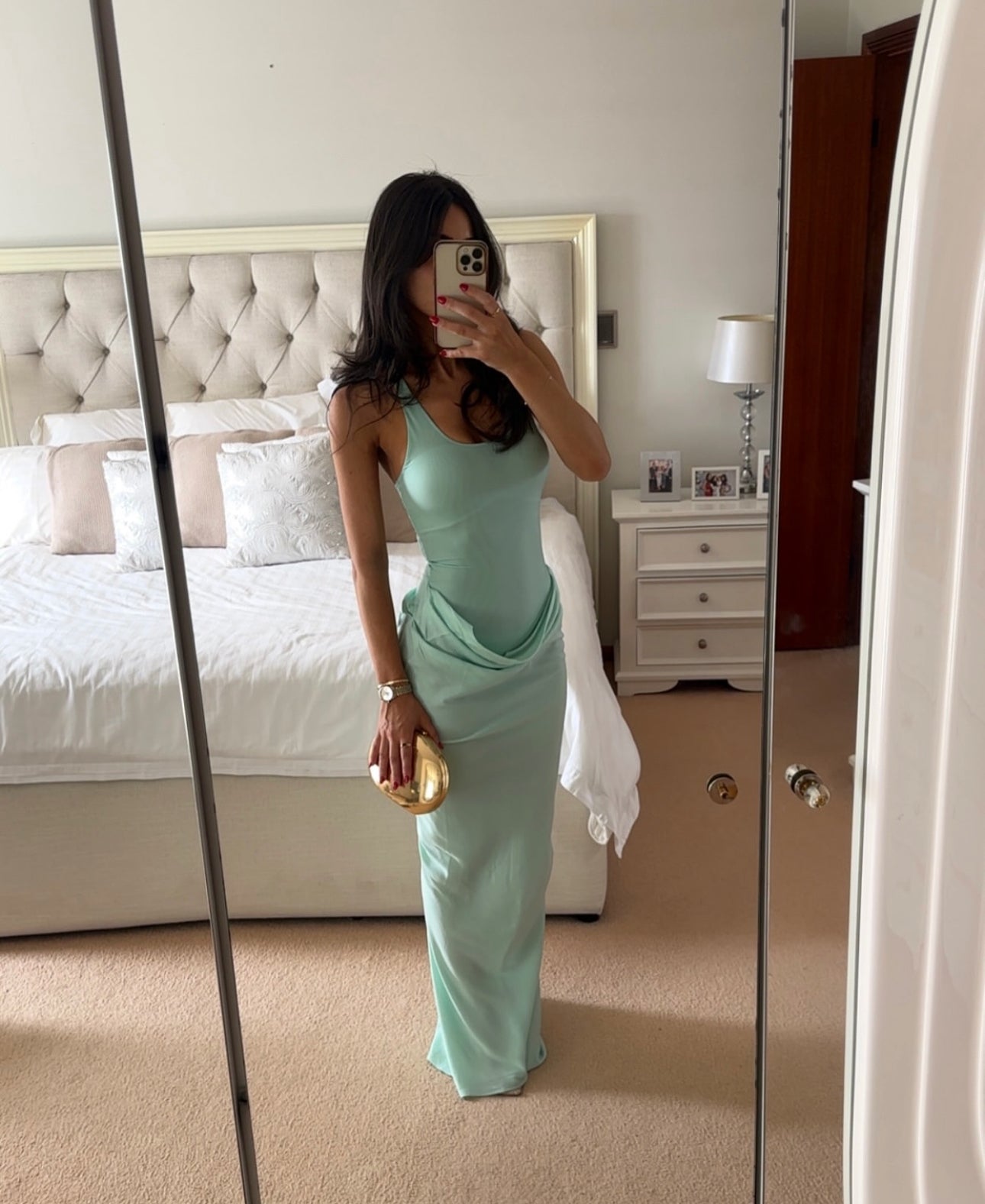 Sexy Draped Maxi Dress – Floor-Length Mint Green Prom Gown