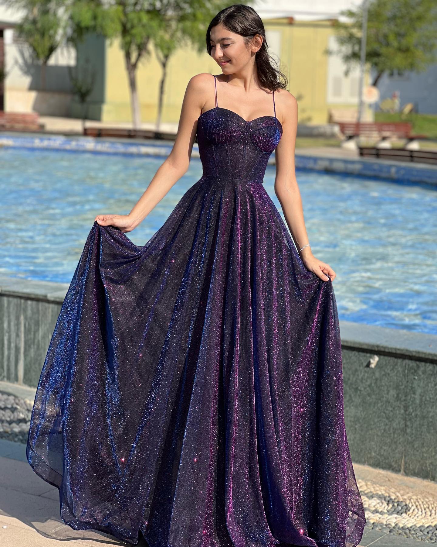 Classy Sparkly Tulle Party Dress A-Line Sweetheart Spaghetti Straps Lo VOS LEE Classy Sparkly Tulle Party Dress A-Line Sweetheart Spaghetti Straps Lo VOS LEE