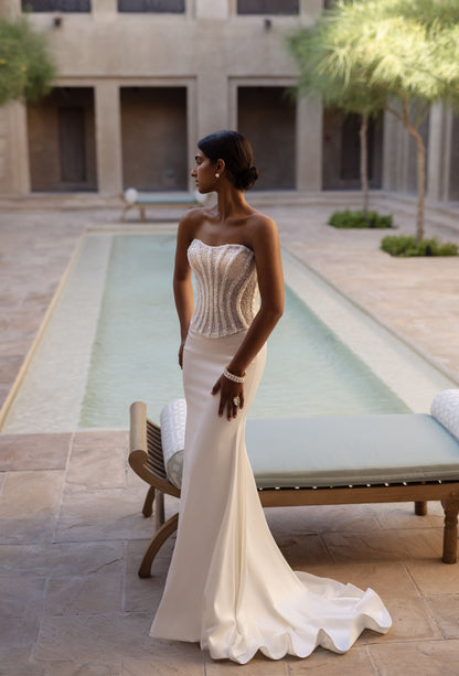 Sleek and Shimmery Corset and Skirt Set Shirin