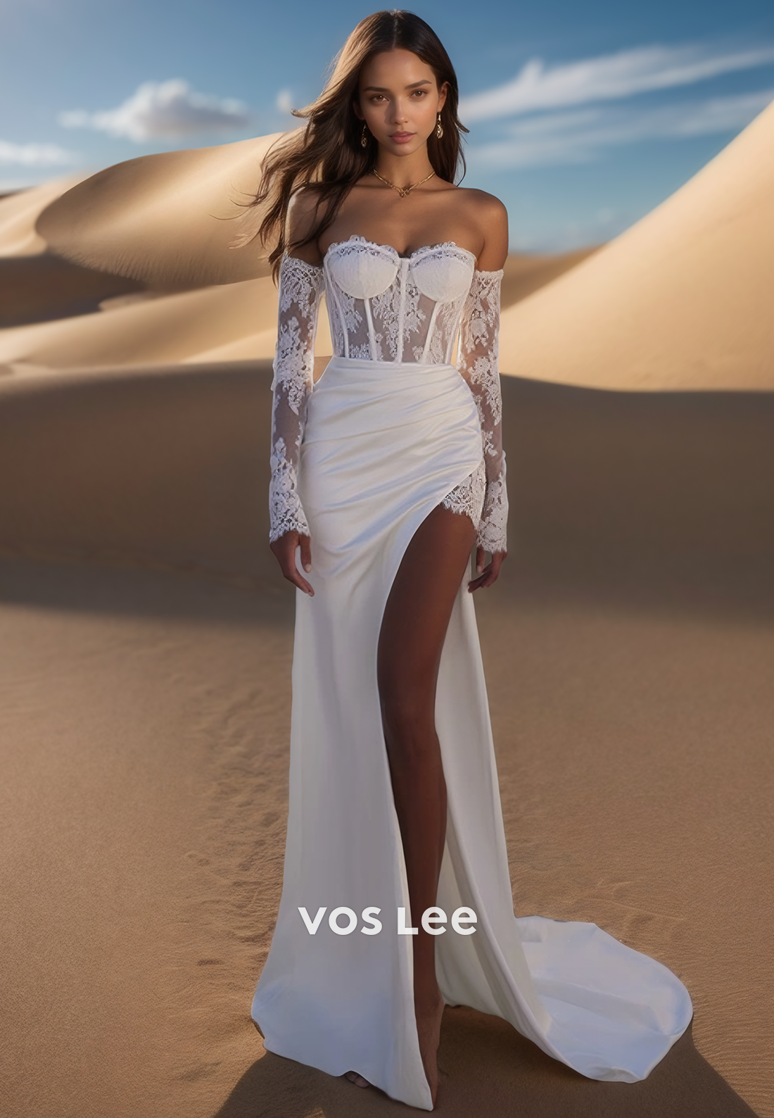 Couture & Ornate Long Sleeves Sweetheart Ruched Mermaid Wedding Dresses