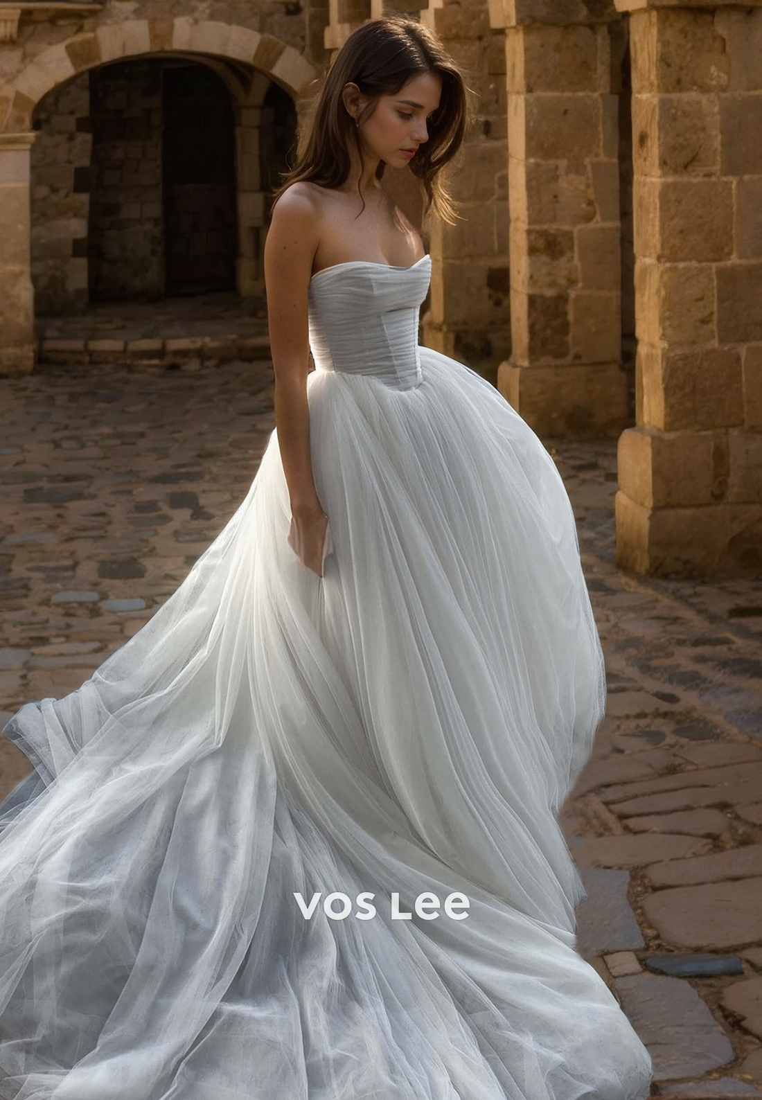 A-Line Graceful Tulle Sweetheart Wedding Dress Sleeveless Floor Length Formal Bride Dresses