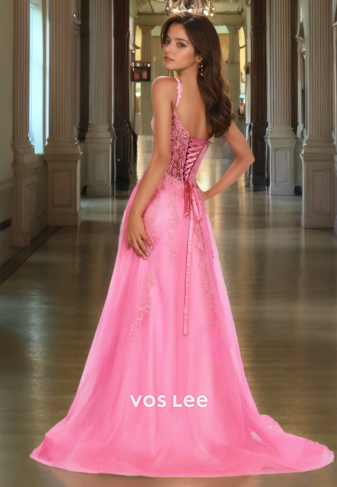 Stunning A-Line Lace Illusion Quinceanera Dress Lace Up Floor Length Party Dresses