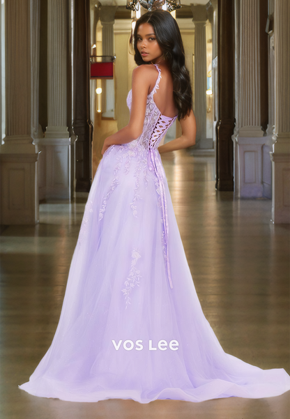 Stunning A-Line Lace Illusion Quinceanera Dress Lace Up Floor Length Party Dresses