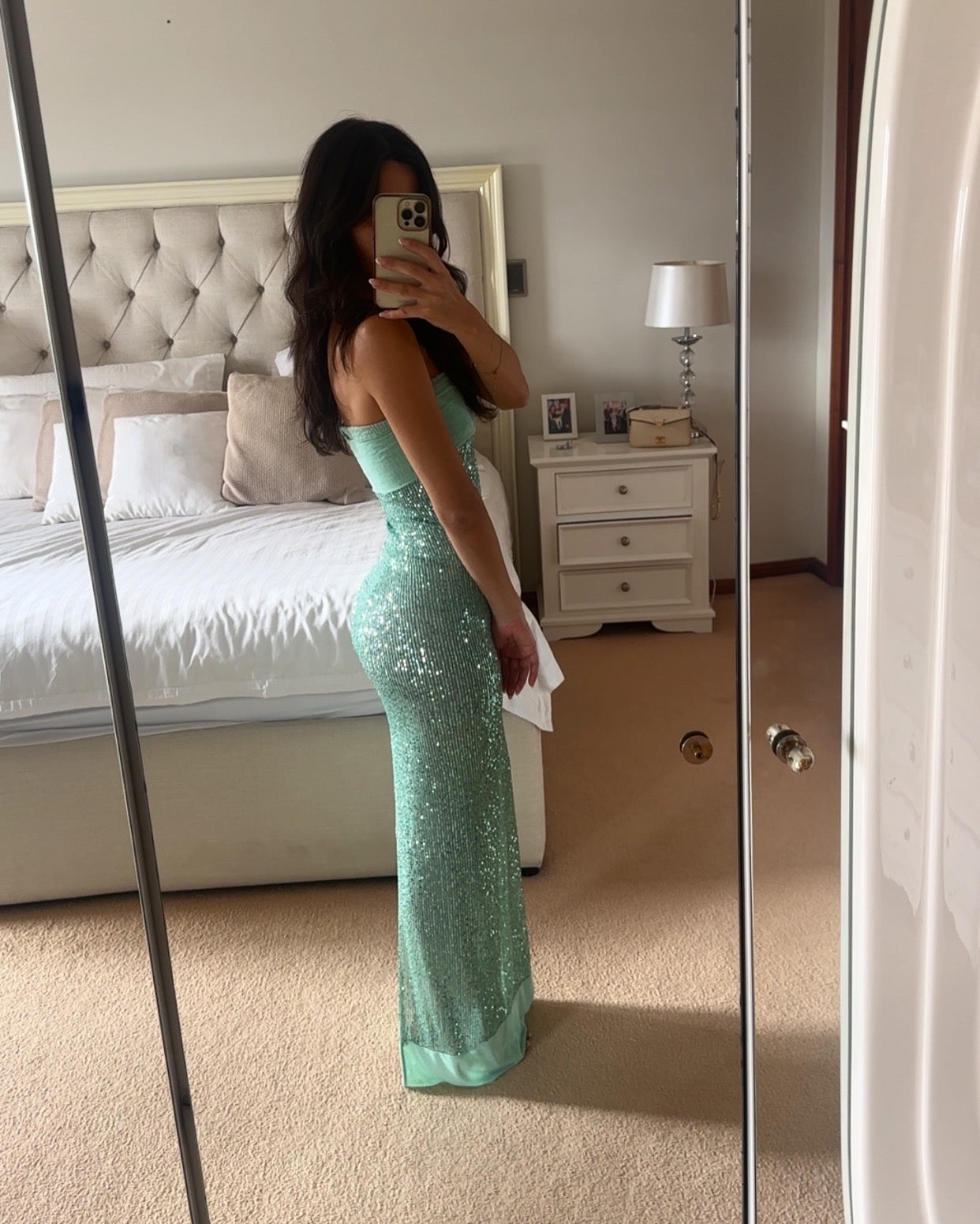 Mint Green Sequin Strapless Gown – Mermaid Glow for Prom & Gala