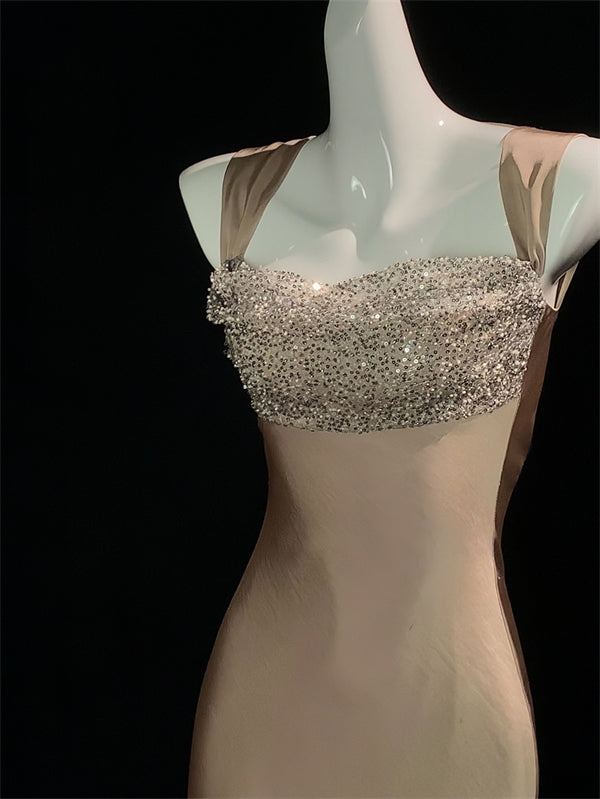 Champagne Dream Satin Gown – Timeless Elegance for Your Special Night