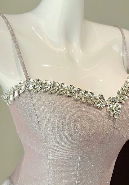 Glittering Champagne A-Line Evening Gown – Perfect for Prom & Wedding Guest