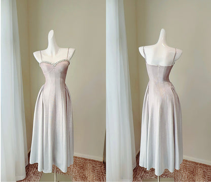 Glittering Champagne A-Line Evening Gown – Perfect for Prom & Wedding Guest