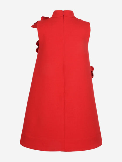 Red Satin Flower Girl Dress with 3D Floral Applique | Wedding & Special Occasion Kids Formal Wear