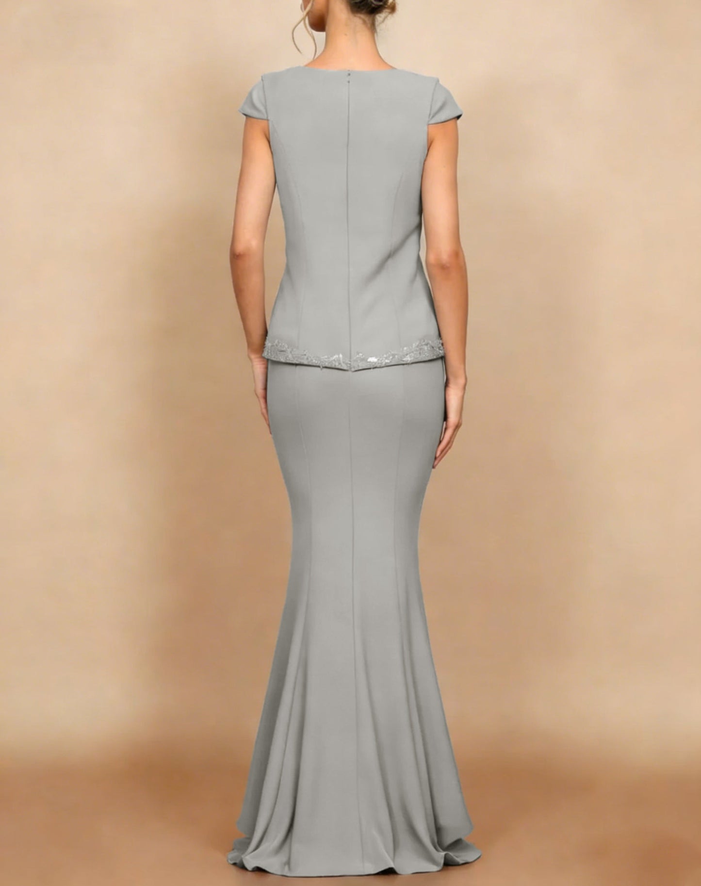 Trumpet/Mermaid V-Neck Stretch Satin Mother of the Bride Dresses Floor-Length