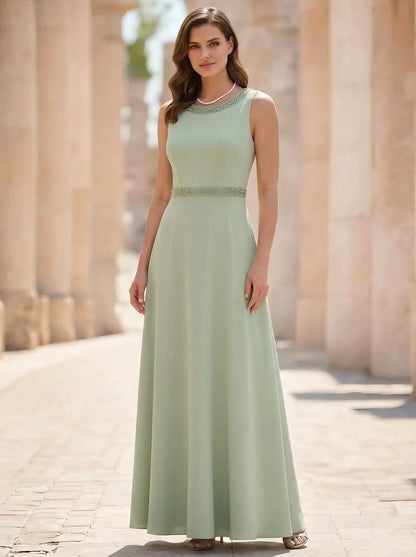 2 Pieces Mother of the Bride Dresses with Jacket Ankle-Length 3/4 Sleeves Beading