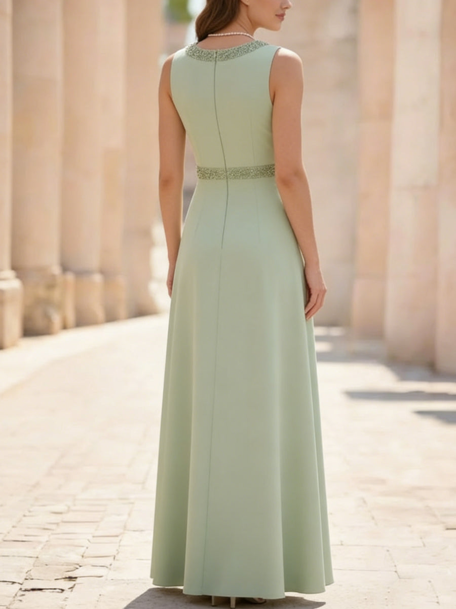 2 Pieces Mother of the Bride Dresses with Jacket Ankle-Length 3/4 Sleeves Beading