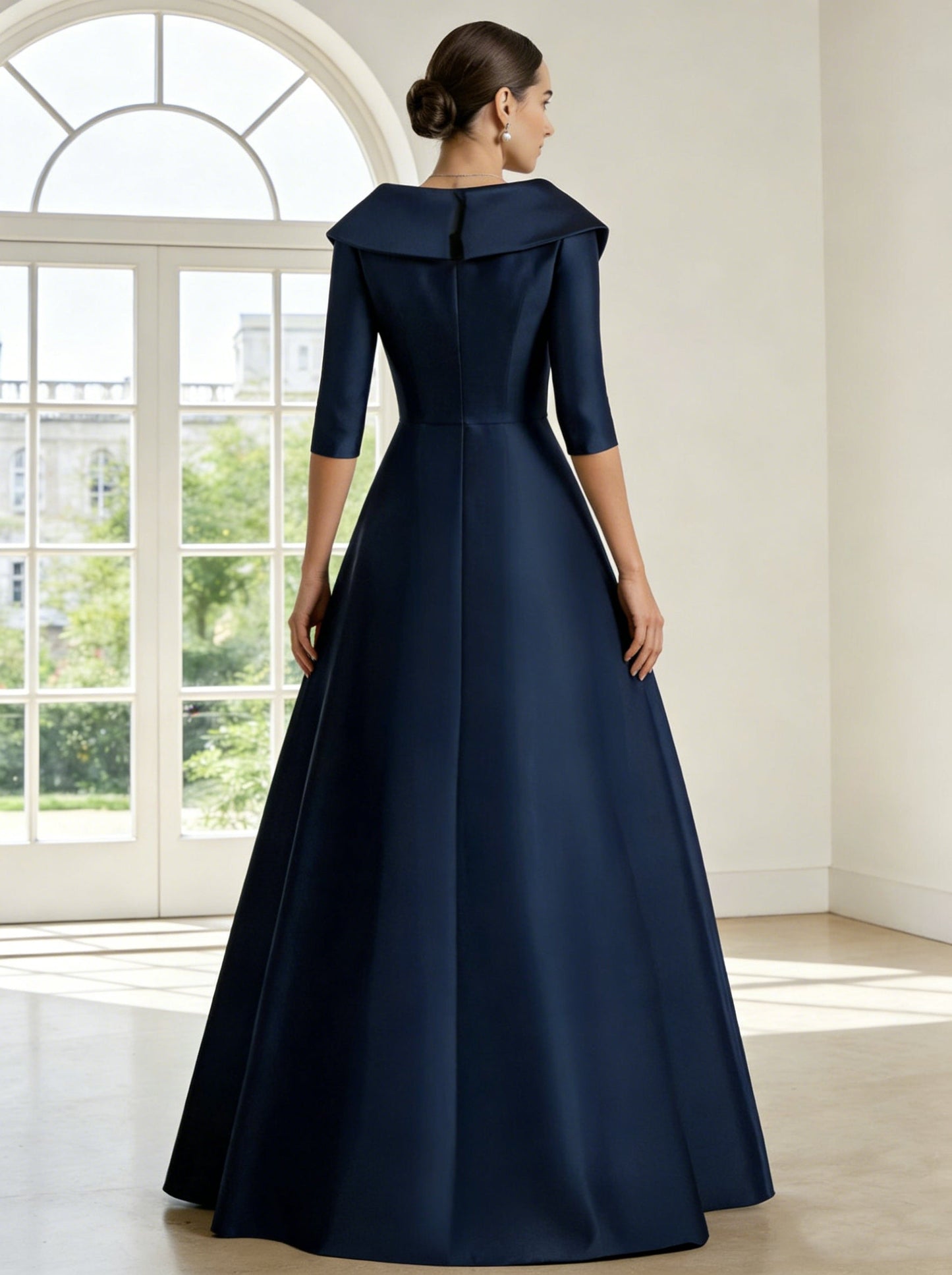 Sheath Mother of the Bride Dresses with Overskirt Floral Half Sleeves