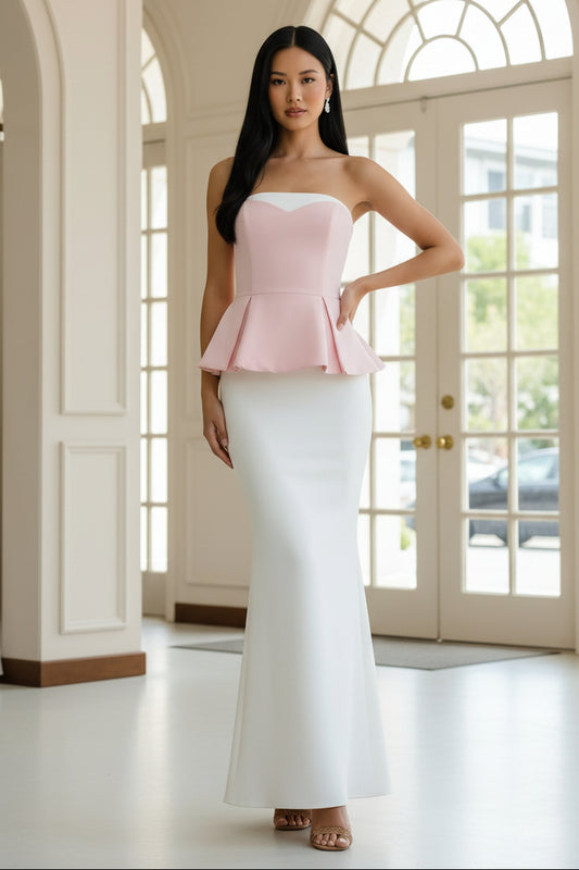 Mermaid Off-the-Shoulder Evening Dresses Floor-Length Sleeveless Ruffles Party Dresses