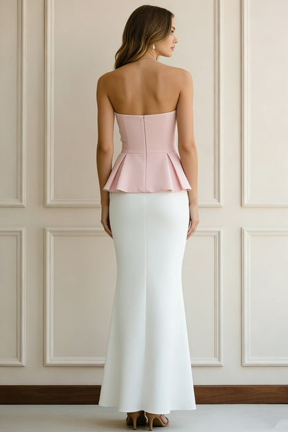 Mermaid Off-the-Shoulder Evening Dresses Floor-Length Sleeveless Ruffles Party Dresses