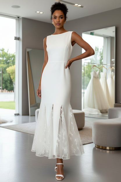Sleeveless Cocktail Dresses Ankle-Length Lace Trumpet  Formal Dresses