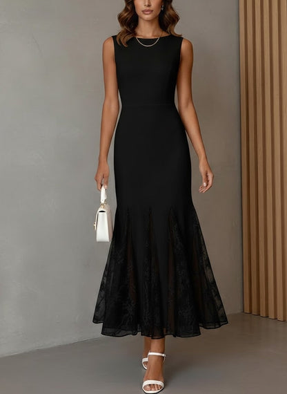 Sleeveless Cocktail Dresses Ankle-Length Lace Trumpet  Formal Dresses