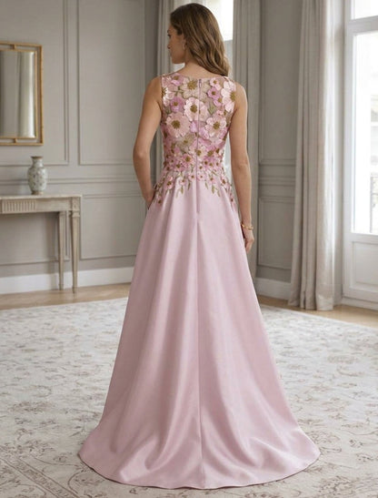Floral Cocktail Dresses Floor-Length Asymmetrical Embroidery Dresses