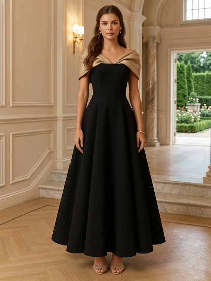 A-Line Satin Cocktail Dresses Satin Sleeveless Ankle-Length Formal Dre – VOS LEE