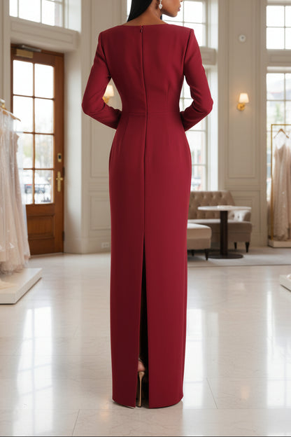 Luxury Floor Length Long Sleeves Formal Gown Elegant Evening Dress for Special Occasions