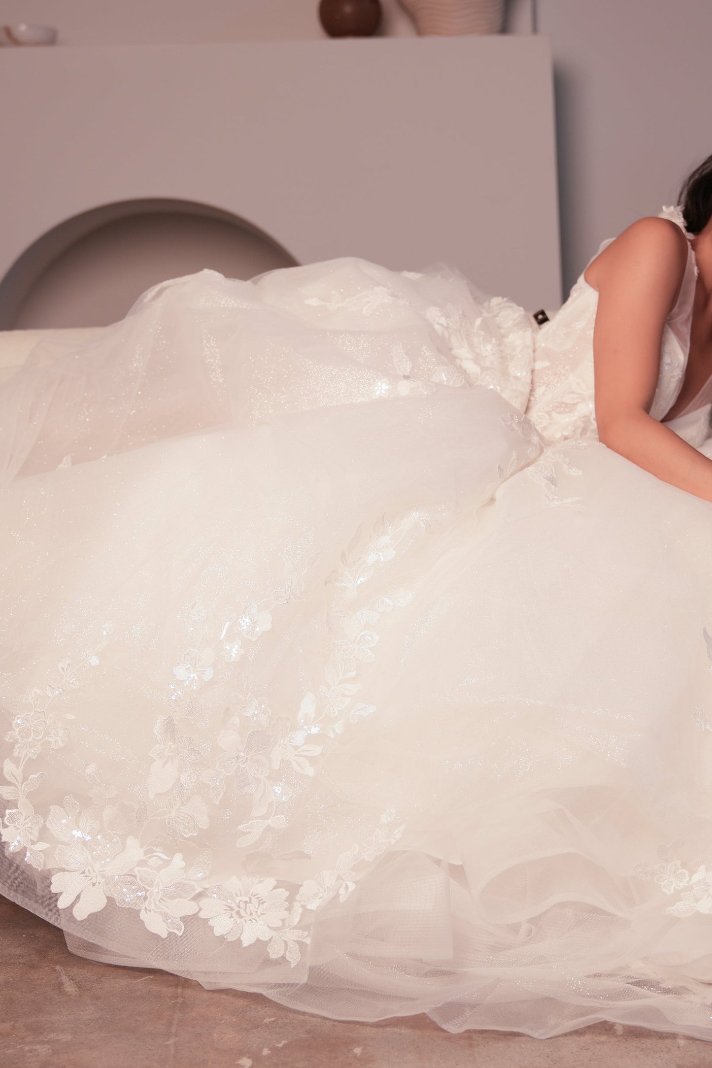Sweetheart Neckline Sheer Illusion Ball Gown with 3D Floral Appliqués