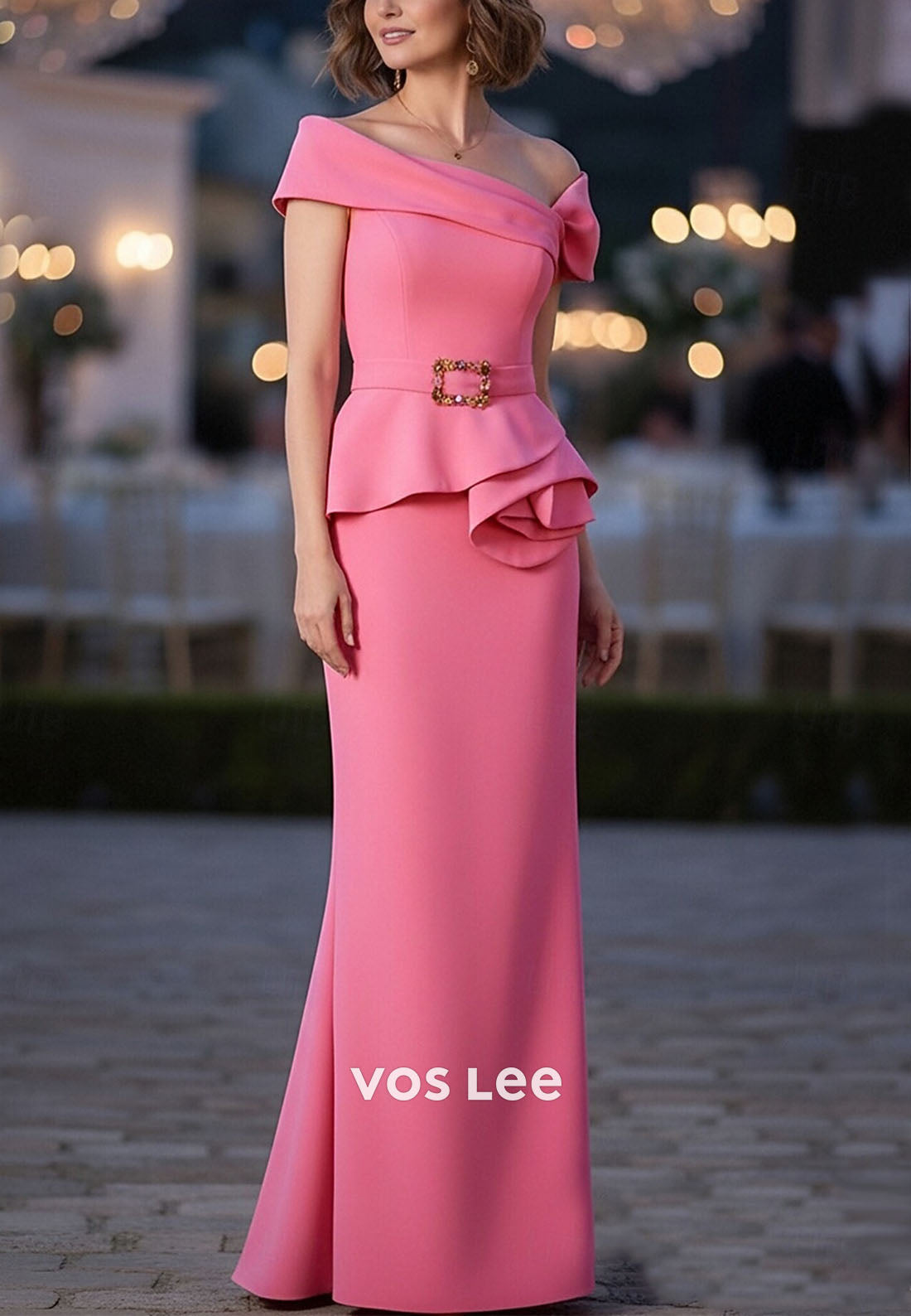 Mermaid Floor Length Dresses Evening Gown Off Shoulder Wedding Formal Dress