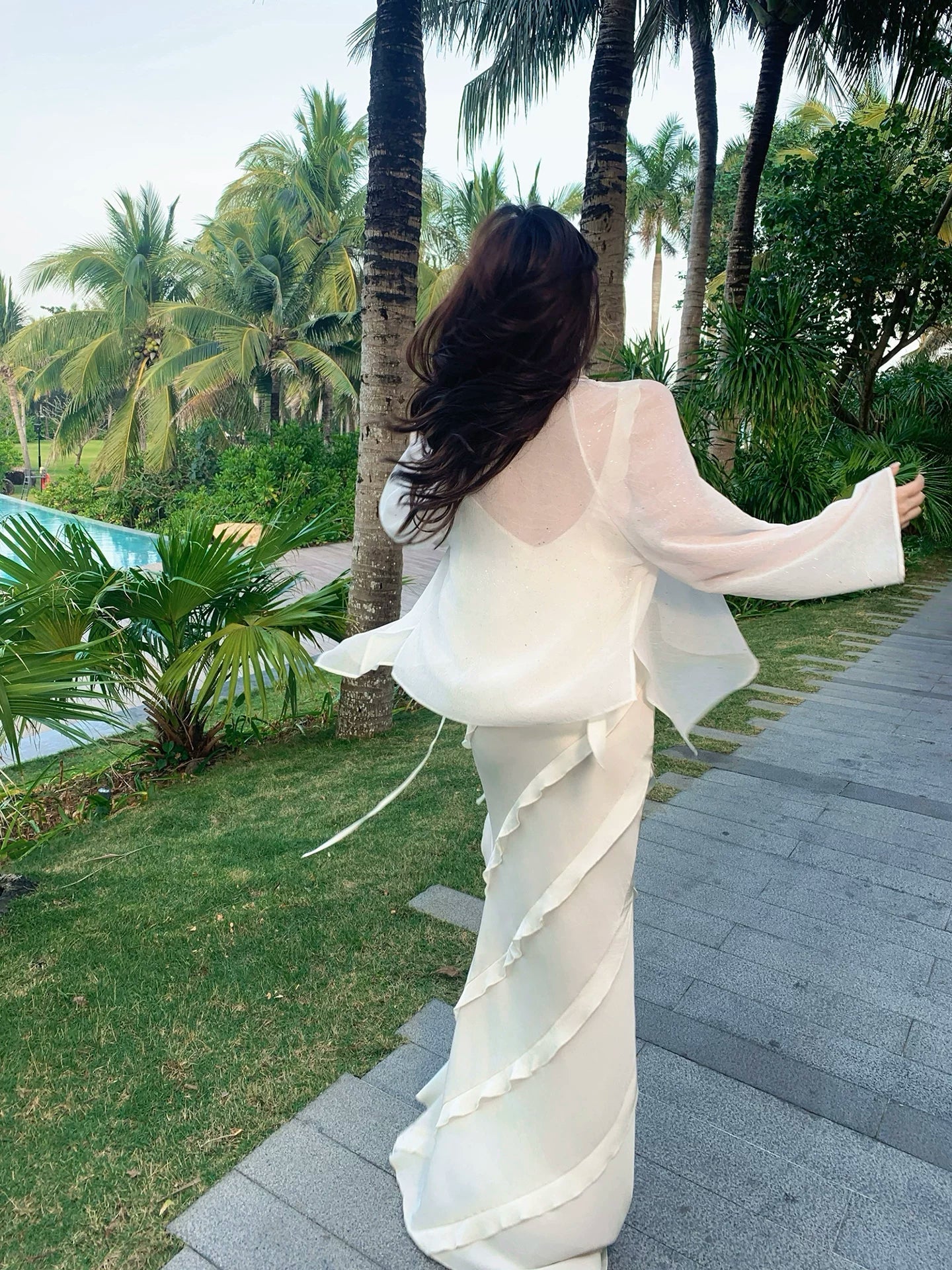 Spaghetti Straps White Satin Ankle Length Prom Dresses Wedding Guest Dress