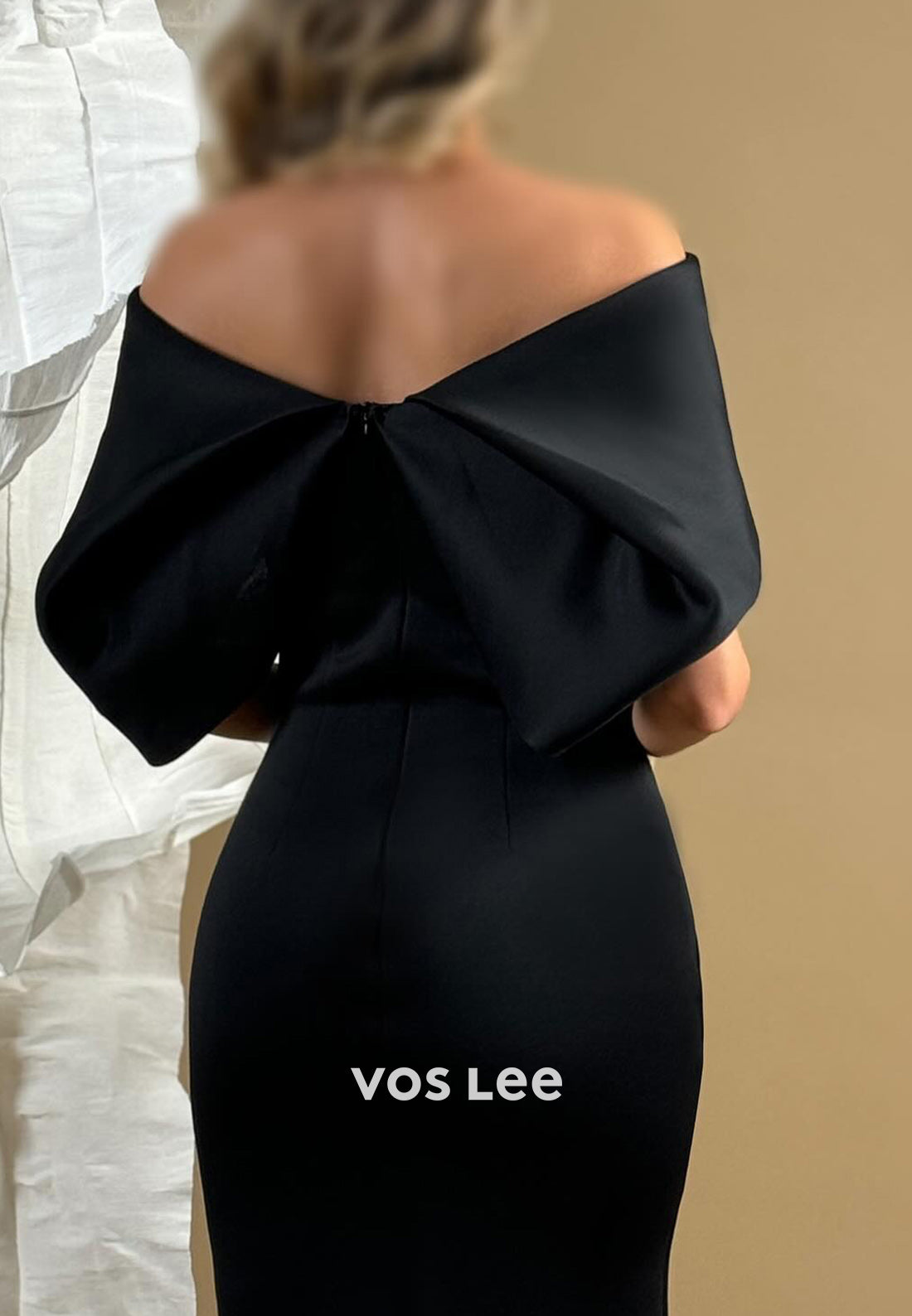 Off the Shoulder Mermaid Sleek Mother of the Bride Formal Dresses with Split