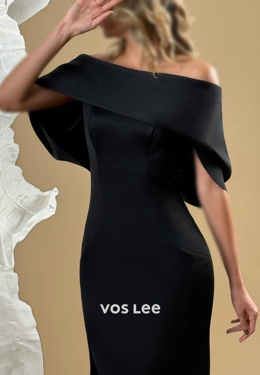 Off the Shoulder Mermaid Sleek Mother of the Bride Formal Dresses with Split