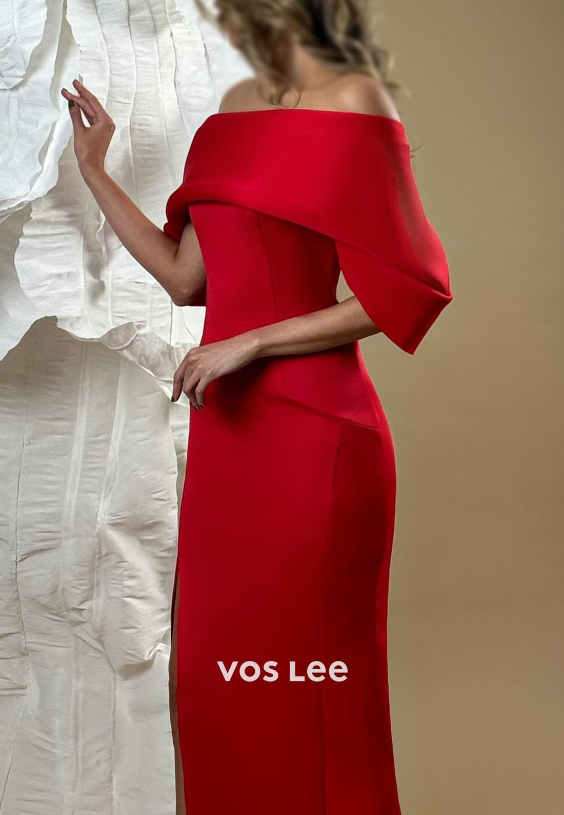 Off the Shoulder Mermaid Sleek Mother of the Bride Formal Dresses with Split