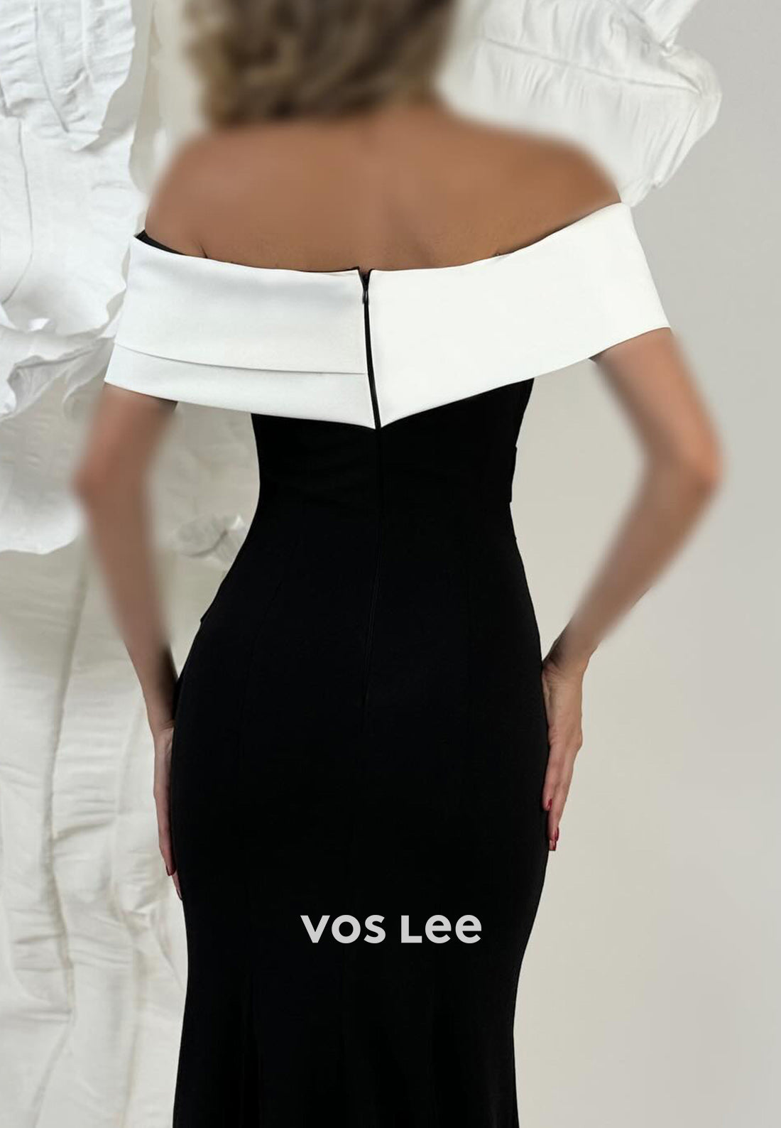 Off the Shoulder Mermaid Formal Dresses  Evening Dresses with Sweep Train
