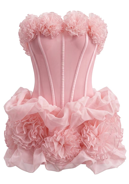 Strapless Ruffle Corset Mini Bubble Dress
