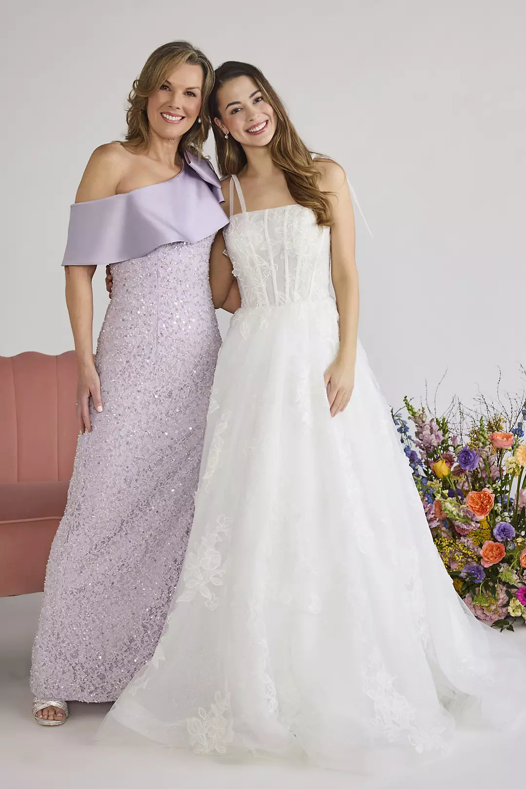 One-Shoulder Lilac Mother of the Bride Dress | Ruffle Long Formal Gown