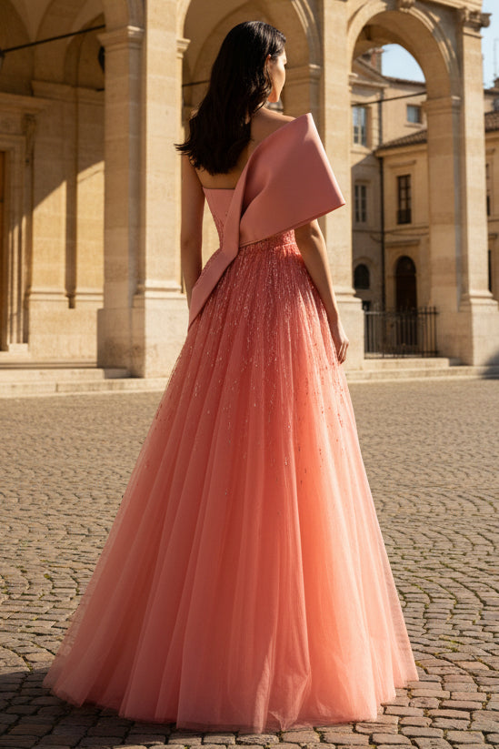 Asymmetrical A-Line Bow Gown